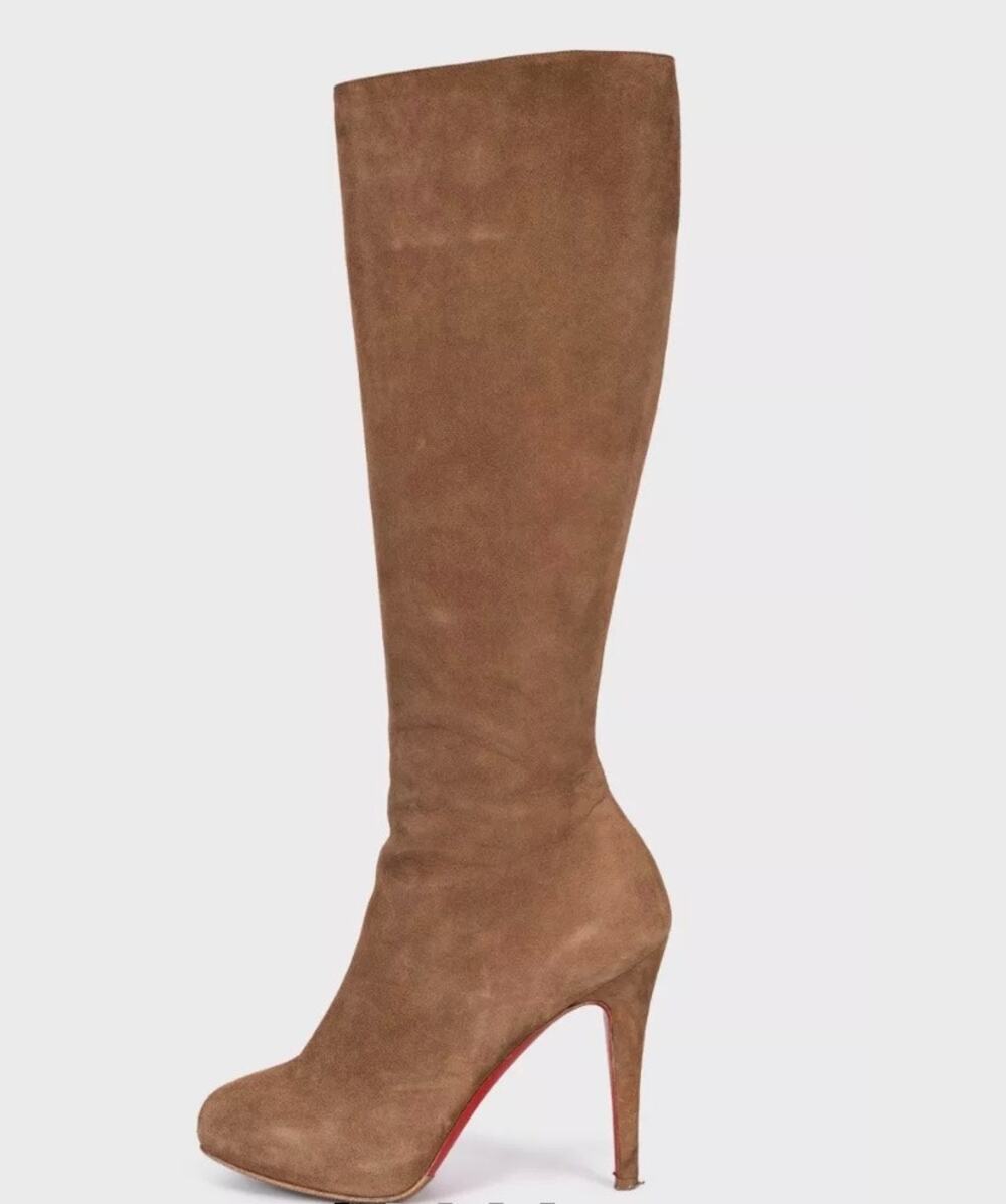 Christian Louboutin Brown Suede Knee-High Boots Sz.36